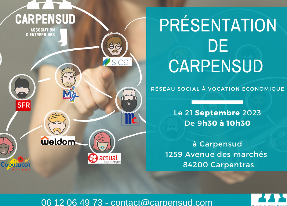 PRÉSENTATION CARPENSUD LE 21 SEPTEMBRE