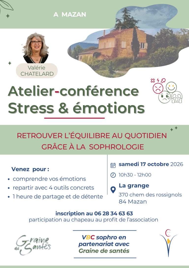 Atelier-Conférence : Stress et émotions en partenarit avec l’association » graines de santés »