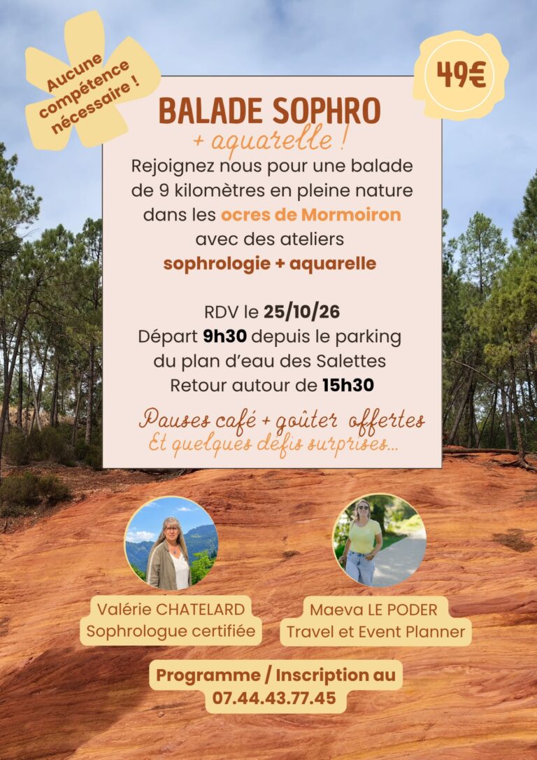 Sophro-balade dans les ocre de Mormoiron et expérimentation de l’aquarelle